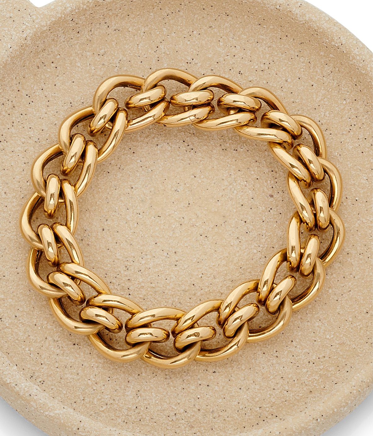 Null Bracelet gourmette en or jaune 18K 750/000 à maillons de forme libre articu&hellip;