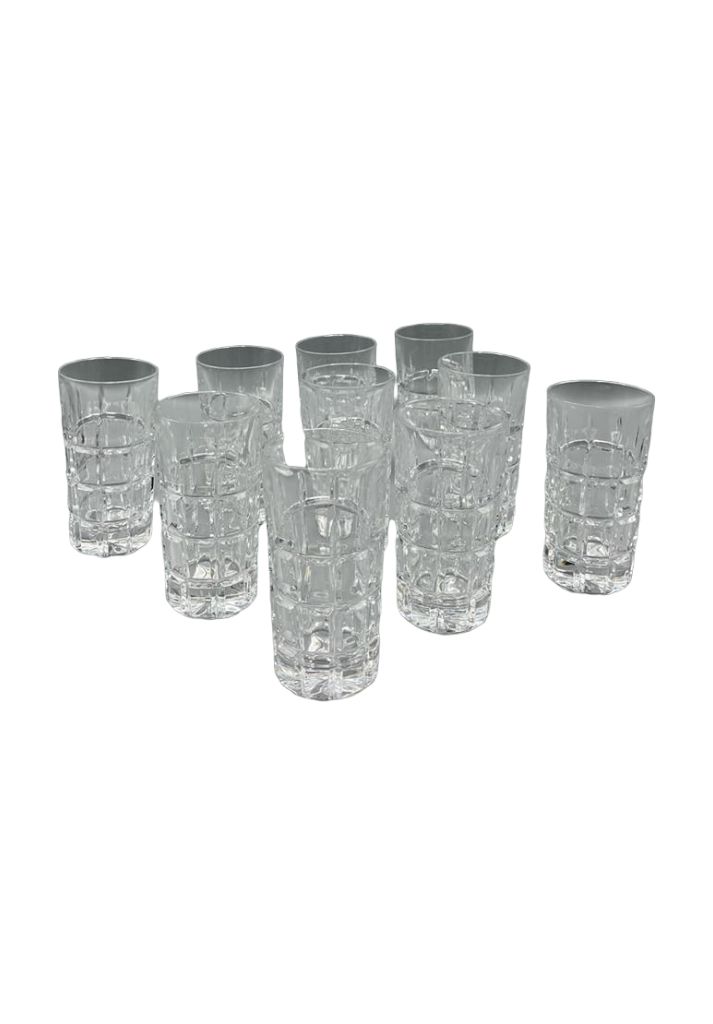 Null Suite of ten glass orangeade glasses (one etched)