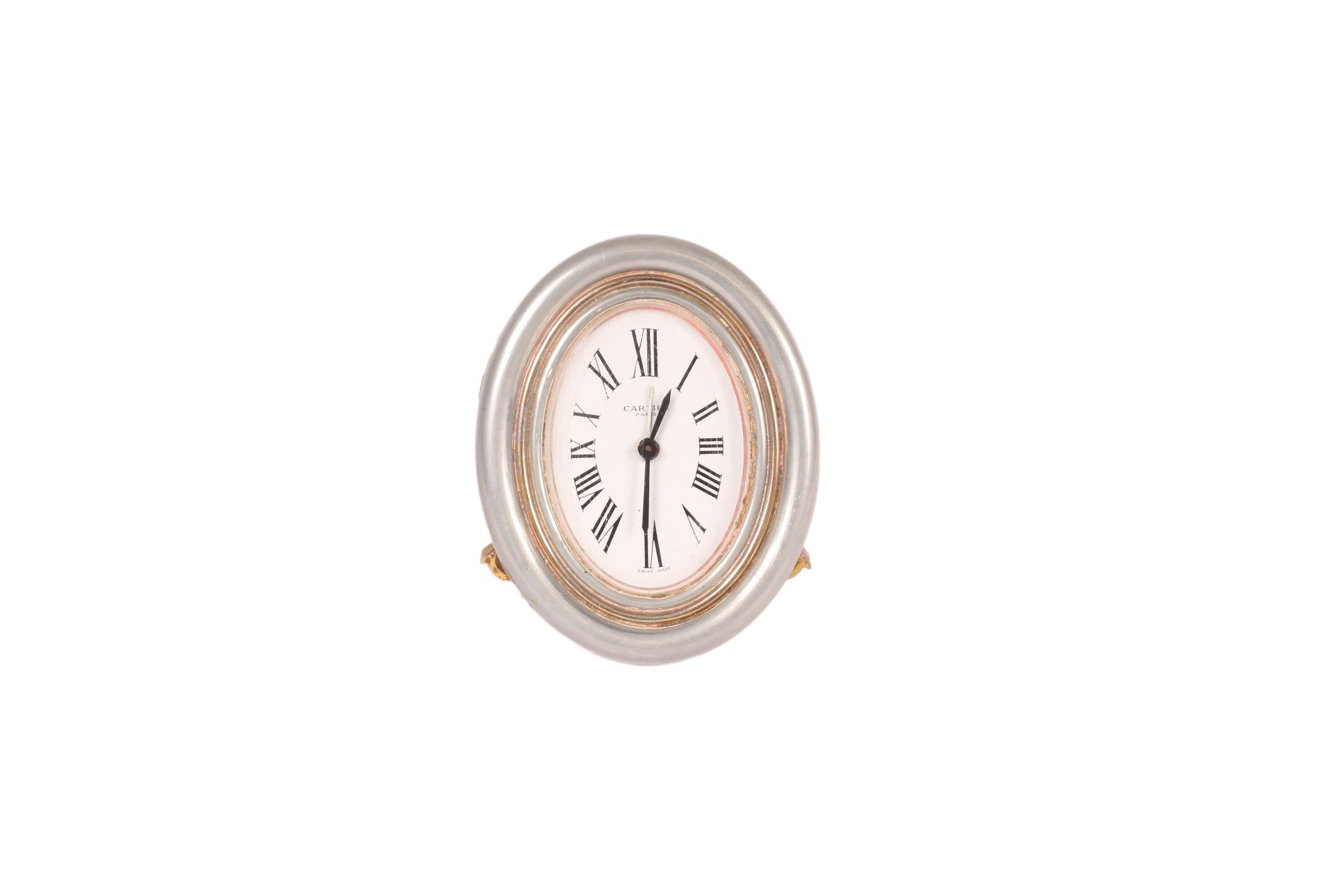 Null * CARTIER

Metal travel alarm clock (repainted)

9 x 7.5 cm

Oxidations

Mo&hellip;