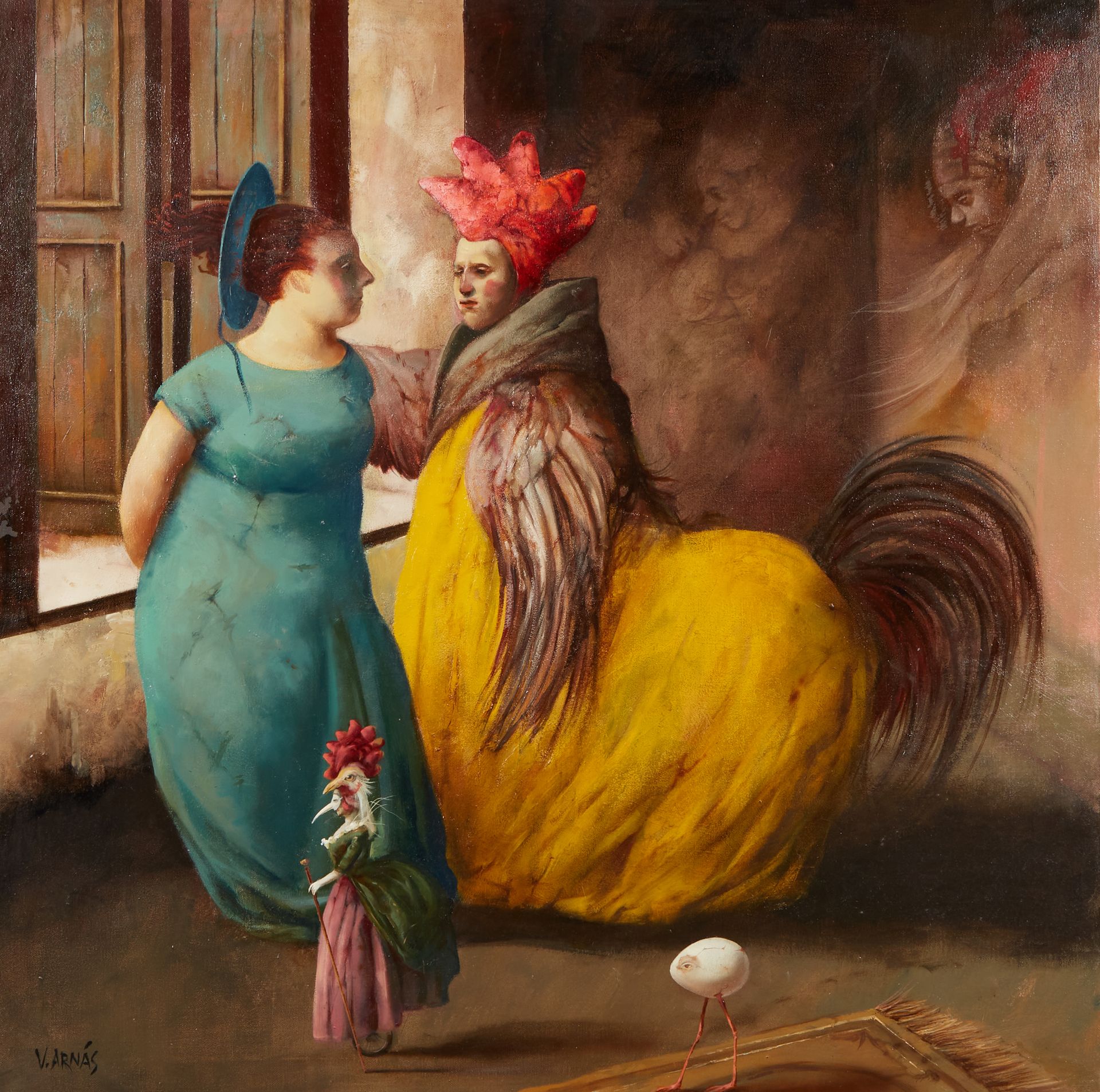 Null Vicente ARNAS LOZANO (Né en 1949)
Le coq, la poule et l'œuf
Huile sur toile&hellip;