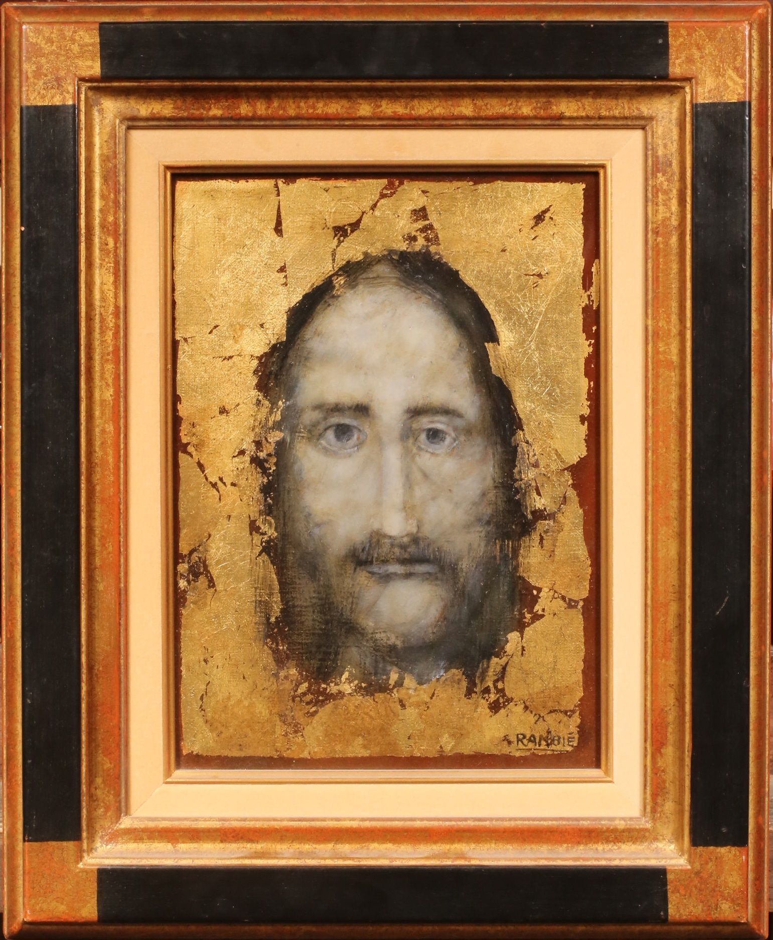 Null 保罗-拉姆比(1919-2020)
基督的画像
布面油彩和金箔，右下方有签名，背面有1985年11月9日的献词
33,5 x 24 cm
在一个镀金的&hellip;