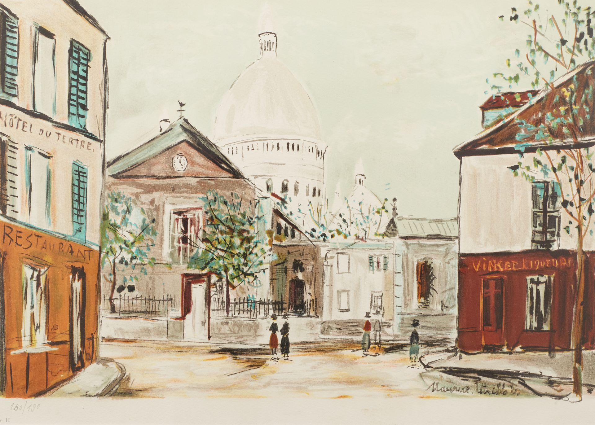 Null D'après Maurice UTRILLO (1883-1955) 
Le sacré cœur
Lithographie signée dans&hellip;