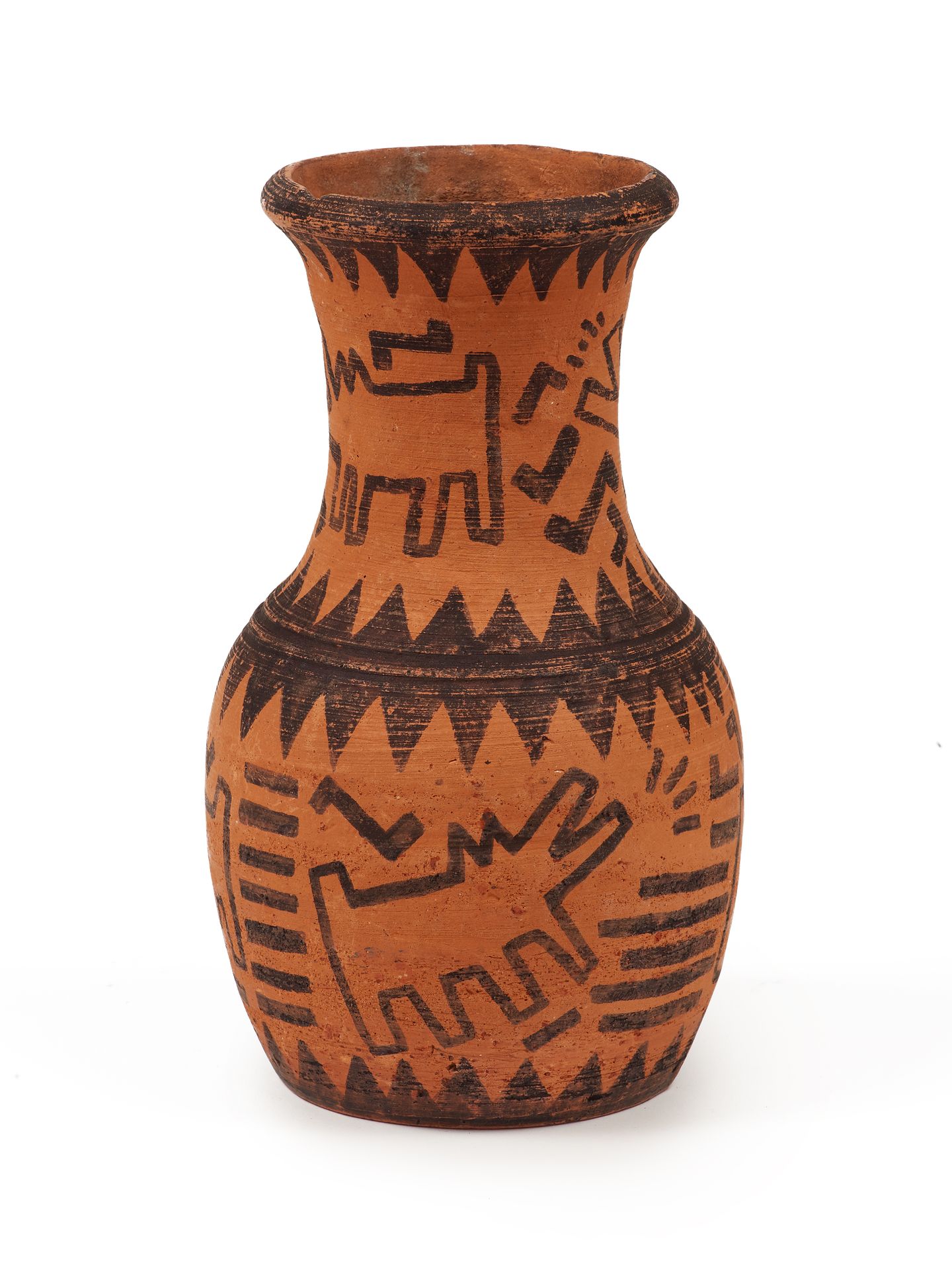 Null Keith HARING (1958-1990) 
Dogs, 1988
Ink drawings on terra cotta vase, sign&hellip;