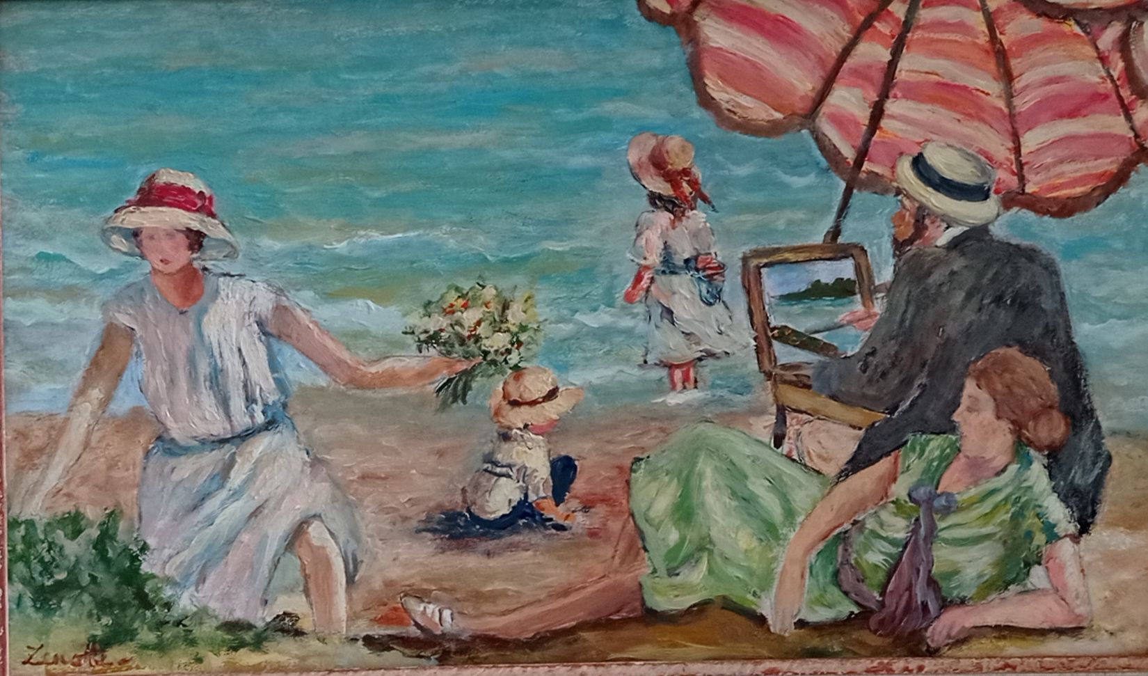 Null ZENOTTI (XXe siècle) 
Détente à la plage
Huile sur panneau signé en bas à g&hellip;