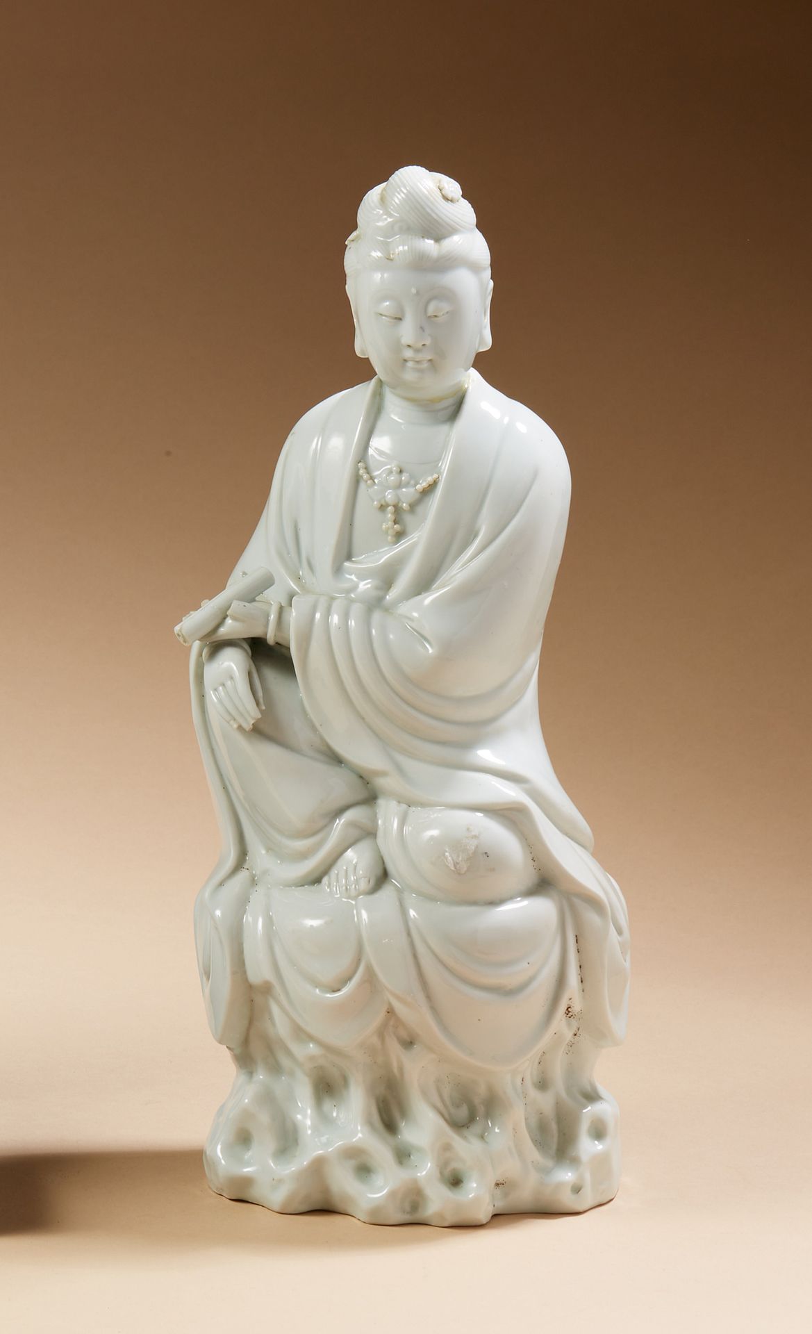 Null CHINA - 20th century
Chinese white" porcelain Guanyin seated on a terrace a&hellip;
