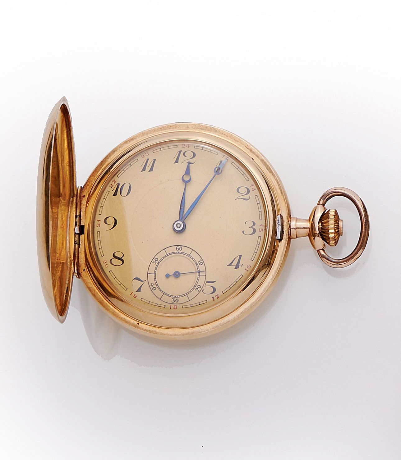 Null Reloj de bolsillo de oro amarillo de 14 quilates 585‰ de doble caja, forma &hellip;