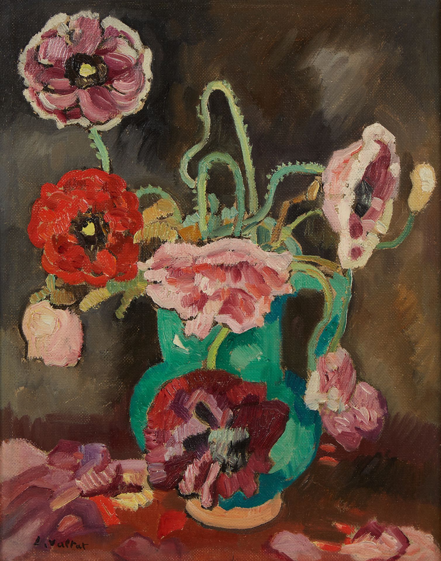 Null Louis VALTAT (1869-1952)
Anemones in a green pitcher
Oil on canvas.
Signed &hellip;