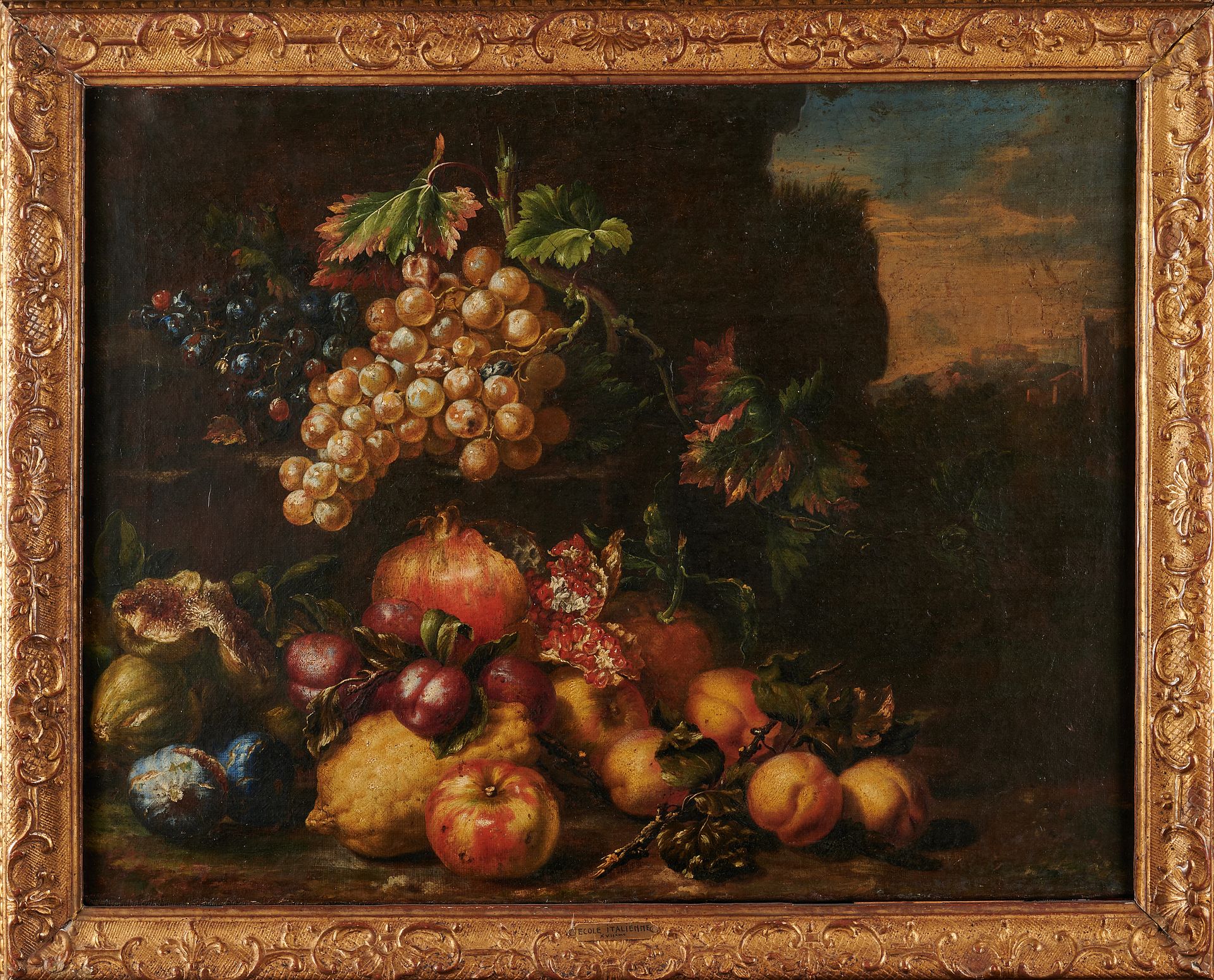 Null SCUOLA ROMANA della seconda metà del XVII secolo
Natura morta con uva, melo&hellip;