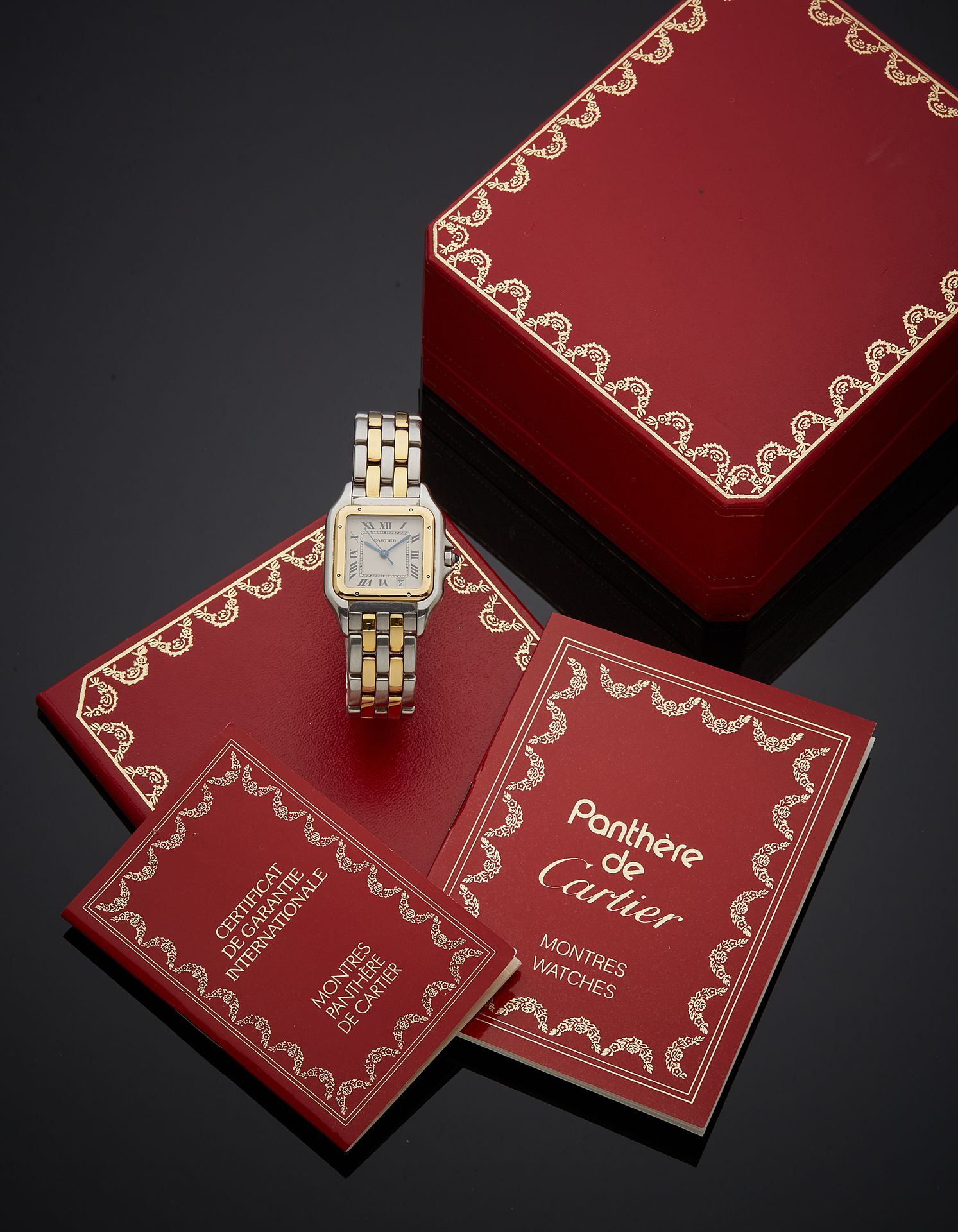 Null CARTIER
Uhr aus 18 Karat Gelbgold 750‰ und Stahl, Modell Panthère, quadrati&hellip;