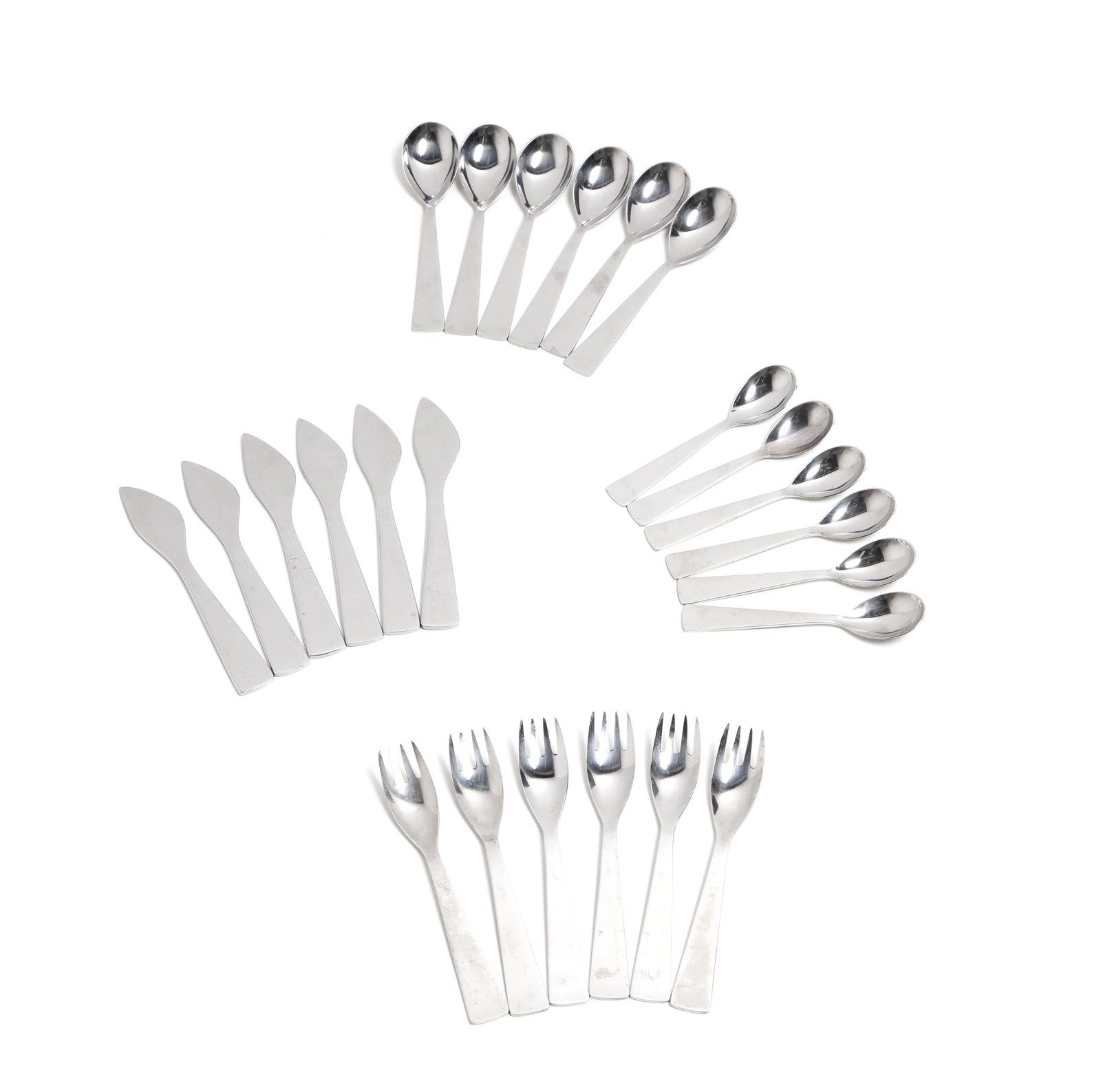 PONTI GIO (1891 - 1979) Six-person cutlery set, Krupp production. 1954. Stainles&hellip;