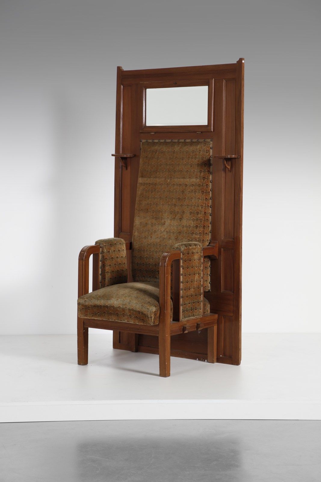 COMETTI GIACOMO (1863 - 1938) Throne, made by Atelier Cometti, Torino. Cherry an&hellip;