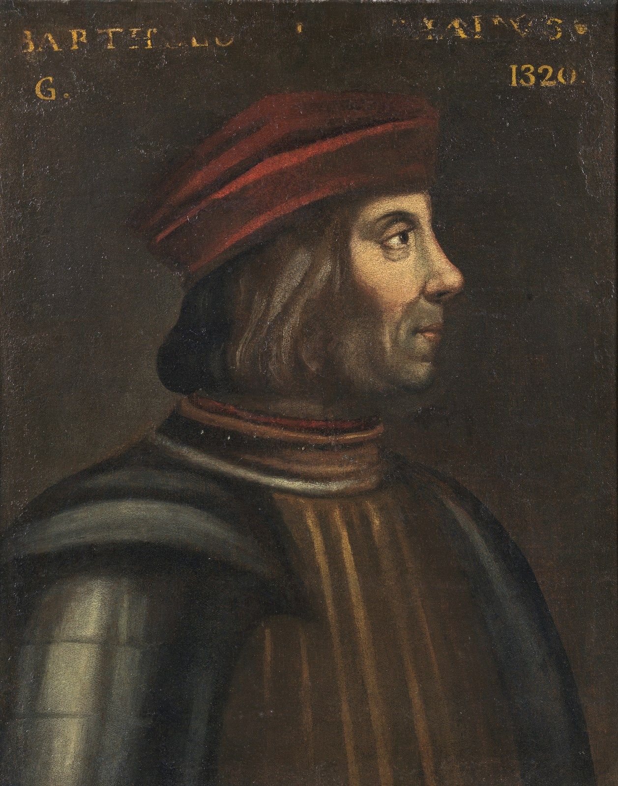 ARTISTA DEL XVI SECOLO Portrait of a man in profile. 16世纪的艺术家 一个男人的侧面肖像。布面油画.Cm &hellip;