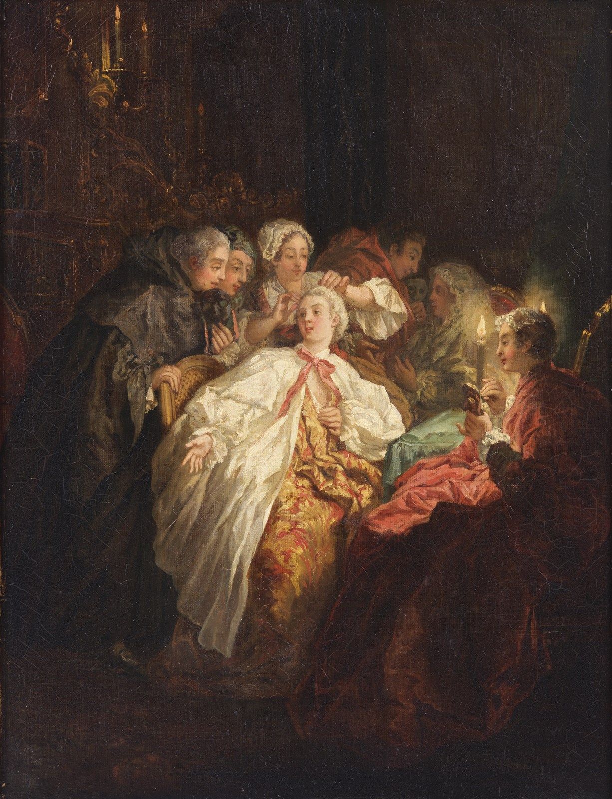 ARTISTA FRANCESE DEL XVIII SECOLO Preparations for a bal masqué. 18世纪的法国艺术家为舞会做准&hellip;