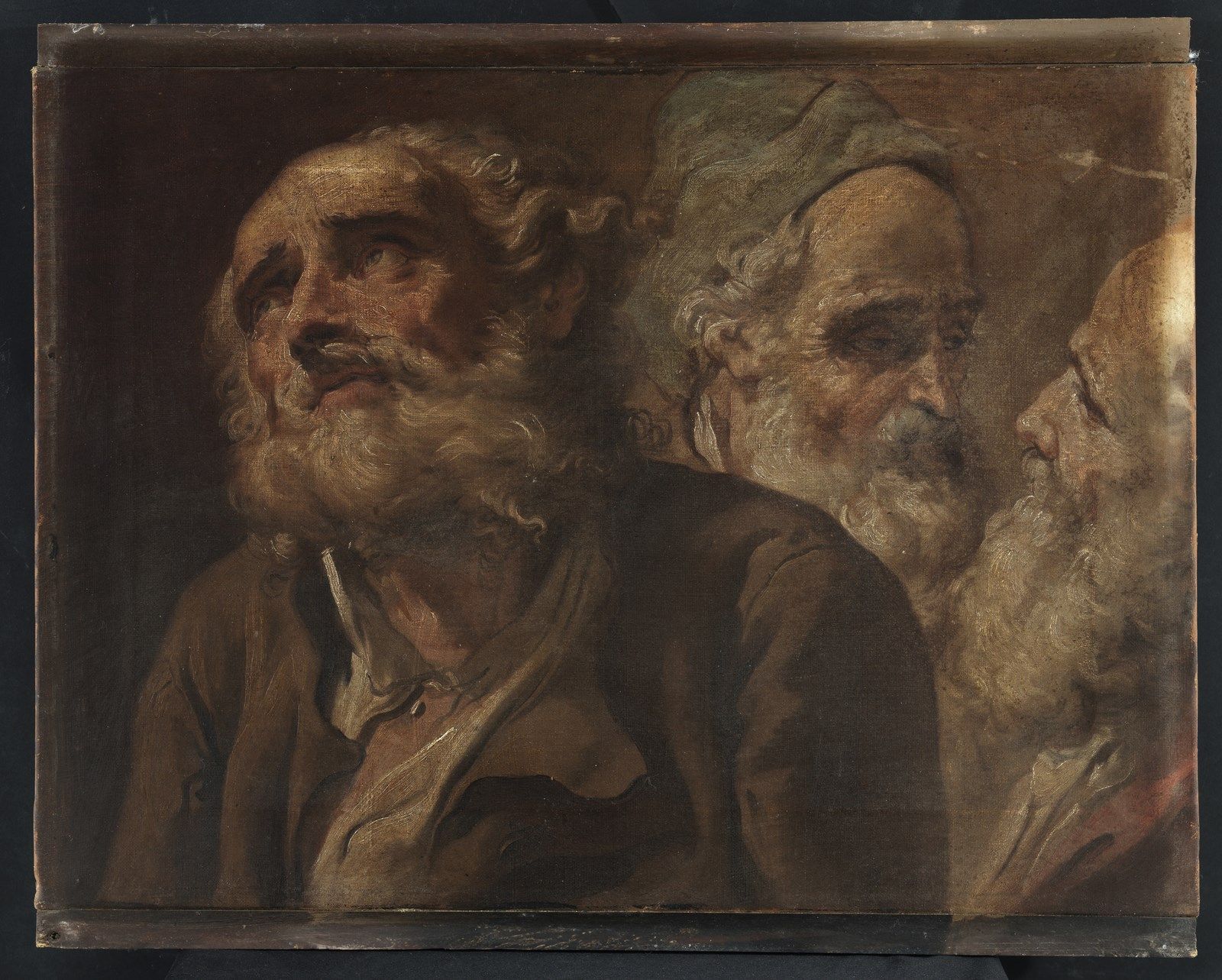 MAURO GANDOLFI Three heads of bearded men. . Three heads of bearded men. . Oil o&hellip;