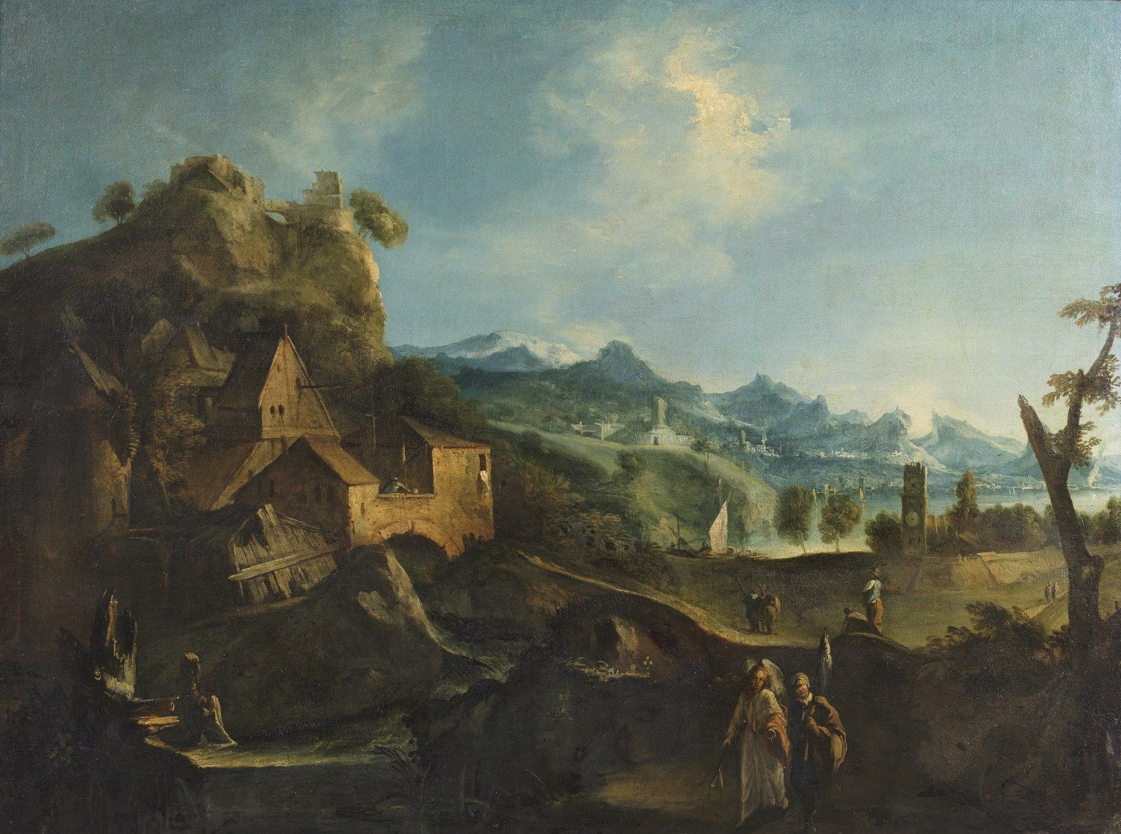 ARTISTA DEL XVII SECOLO Landscape with Tobias and the angel. 17TH CENTURY ARTIST&hellip;