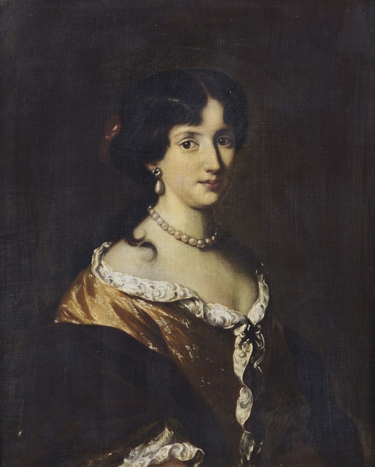 ARTISTA ROMANO DEL XVII SECOLO Portrait of a gentlewoman. . 17世纪罗马艺术家 绅士的肖像。布面油画&hellip;
