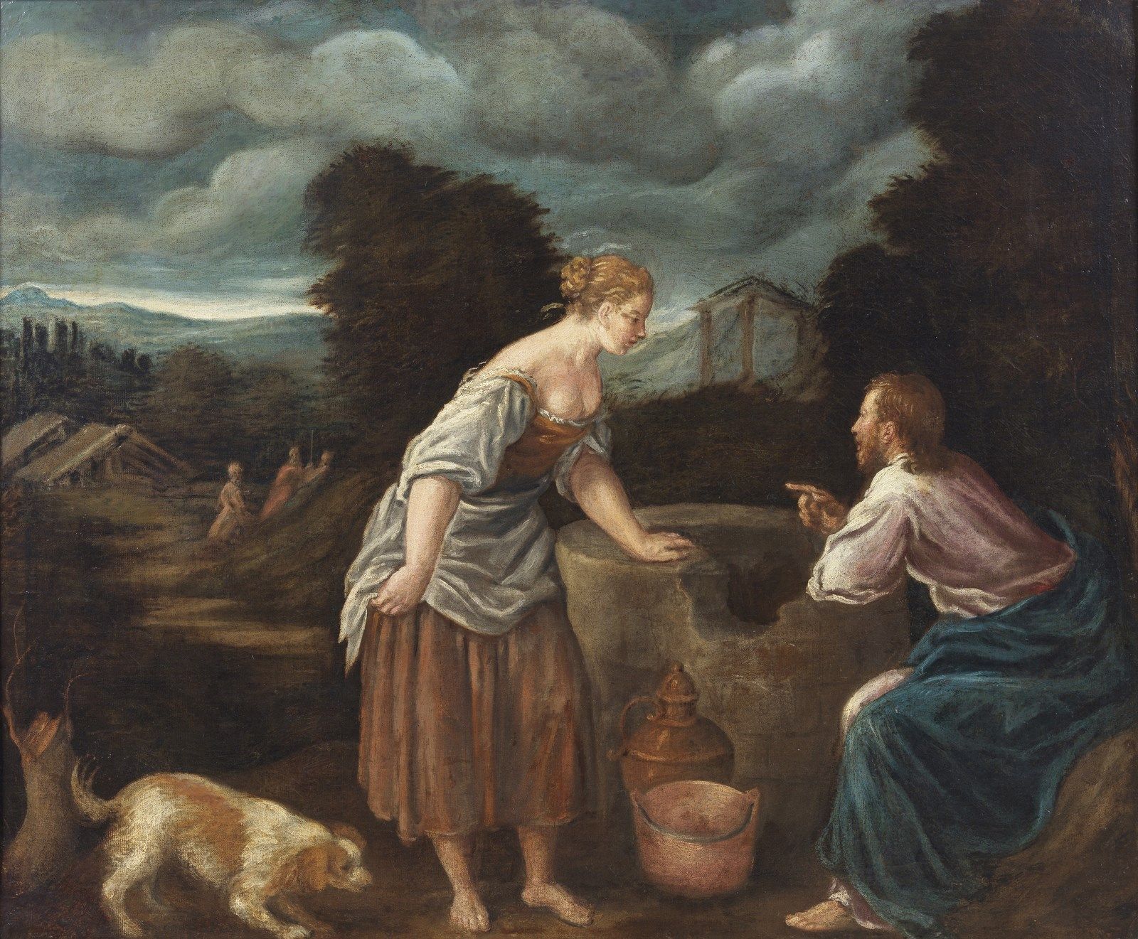 ARTISTA VENETO DEL XVI SECOLO Christ and the Samaritan at the well. . 16世纪威尼斯艺术家&hellip;