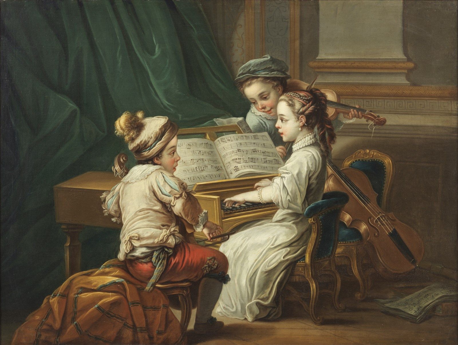 ARTISTA FRANCESE DEL XVIII SECOLO Allegory of music. . 18世纪的法国艺术家 音乐的寓意。.布面油画.厘米&hellip;
