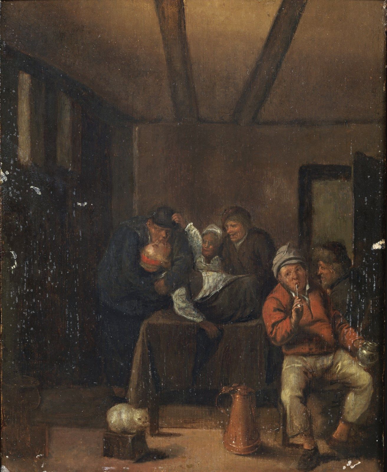 ARTISTA FIAMMINGO DEL XVII SECOLO Interior of a tavern. 17世纪弗莱米什艺术家 酒馆的内部。板上油彩。C&hellip;