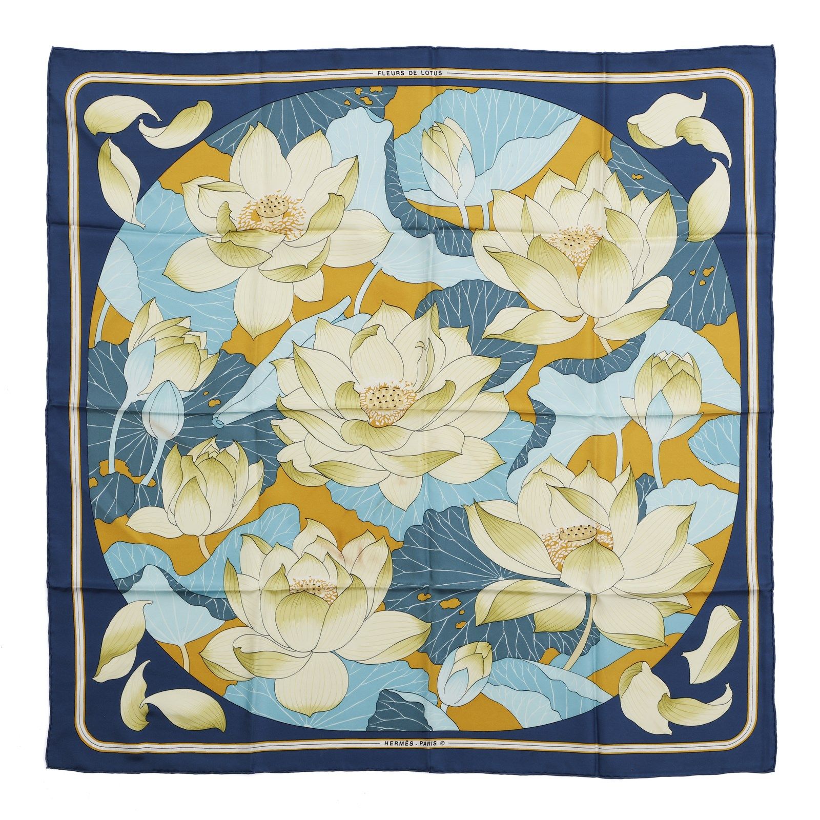 HERMES PARIS Fleurs de lotus silk scarf. Fleurs de lotus silk scarf. Silk. Cm 88&hellip;