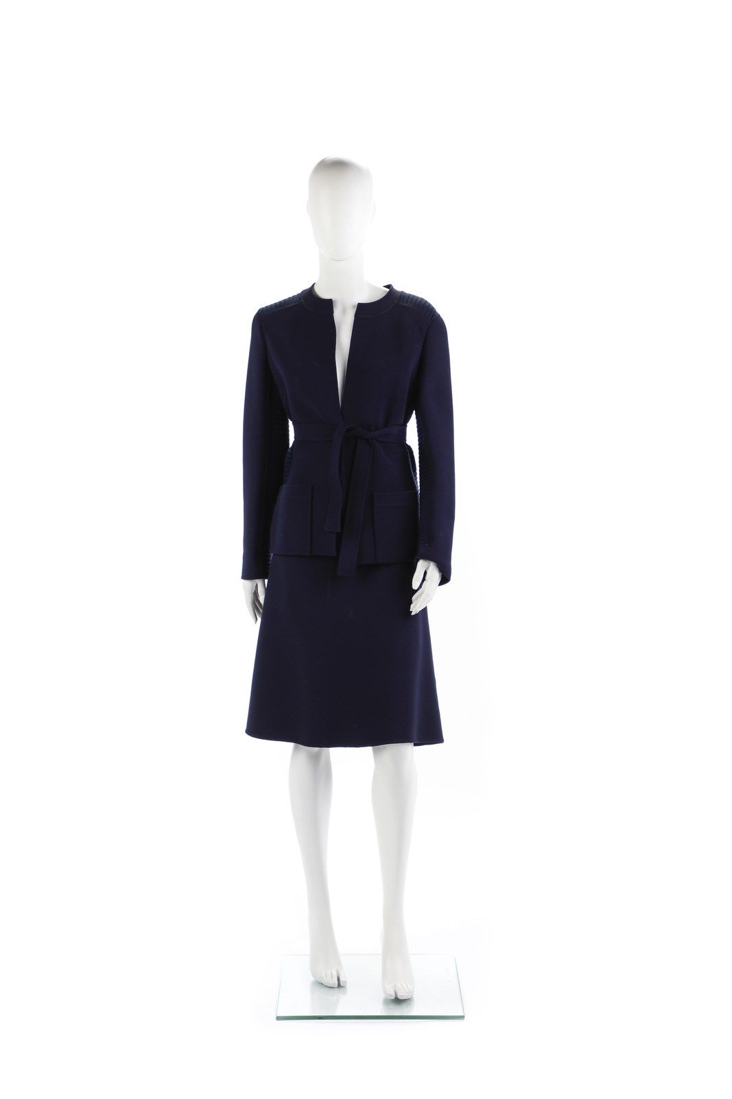 MILA SCHON Dark blue skirt and jacket with belt. Size46IT. Made in Italy. Dark b&hellip;
