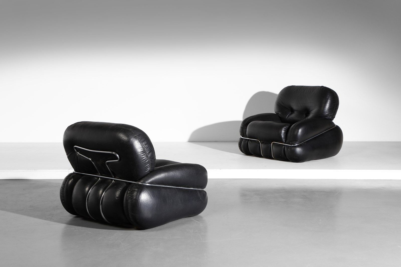 PIAZZESI ADRIANO ADRIANO Paar Okay Sessel für 3D Firenza. Verchromtes Metall und&hellip;