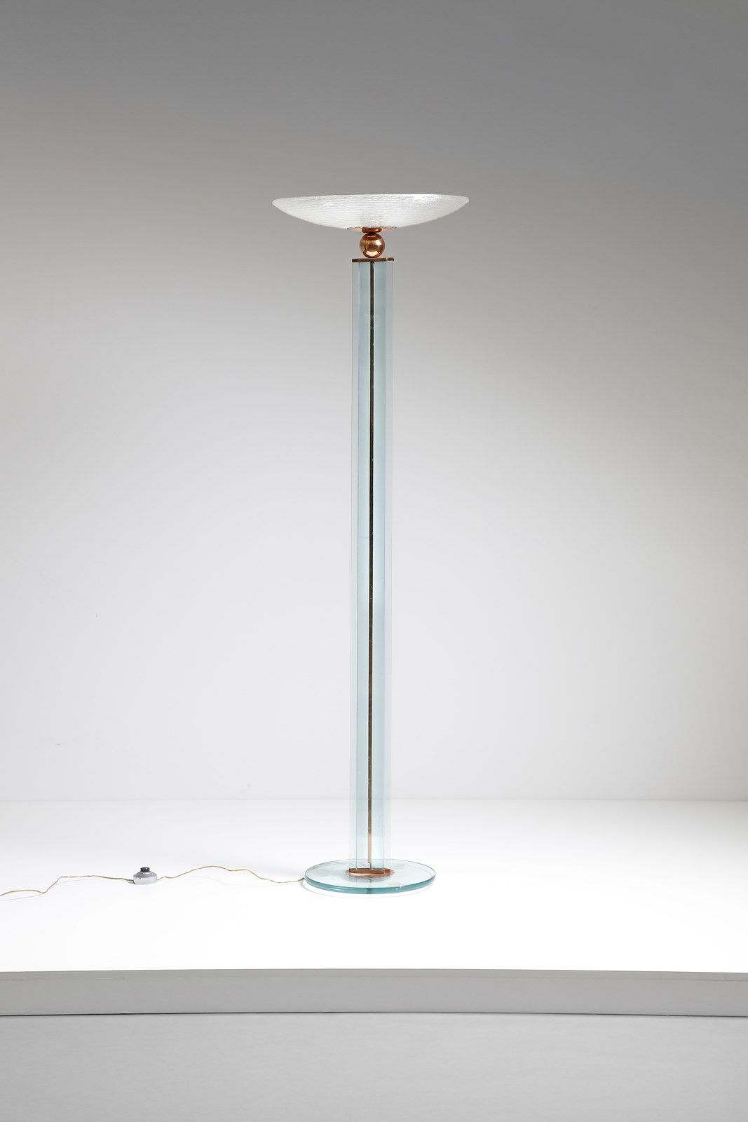 FONTANA ARTE FONTANA ARTE in the style of. Floor lamp. Brass and ground crystal.&hellip;