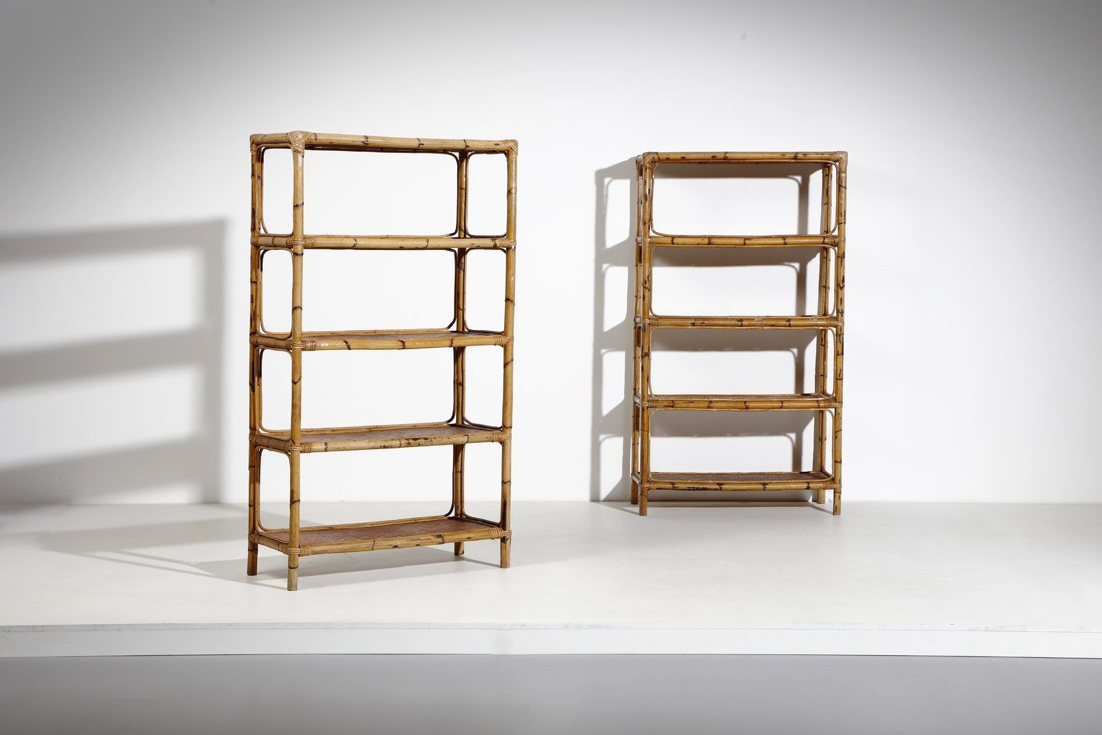 Manifattura Italiana MANIFATTURA ITALIANA Pair of bookcases. Bamboo. Cm 90.00 x &hellip;