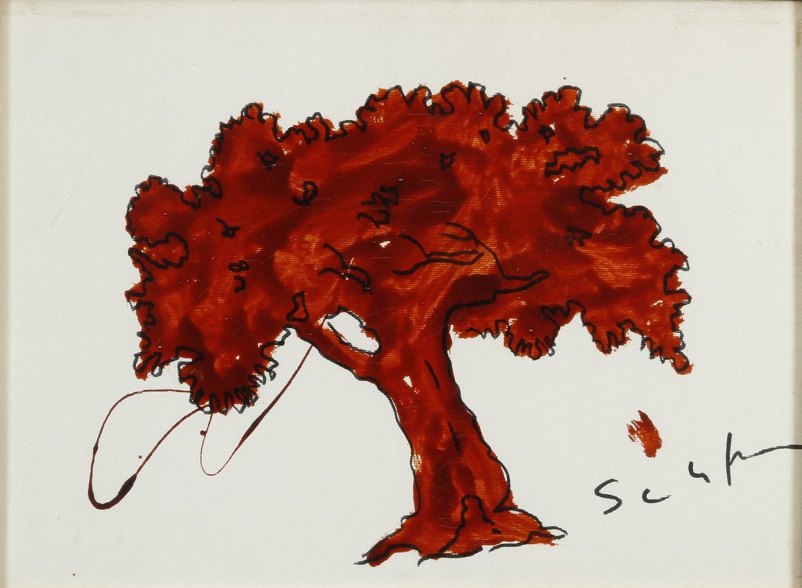 SCHIFANO MARIO (1934 - 1998) 施法诺-马里奥（1934 - 1998）。树。签名和年份在右下方。在后面的IL cAstello画廊，&hellip;