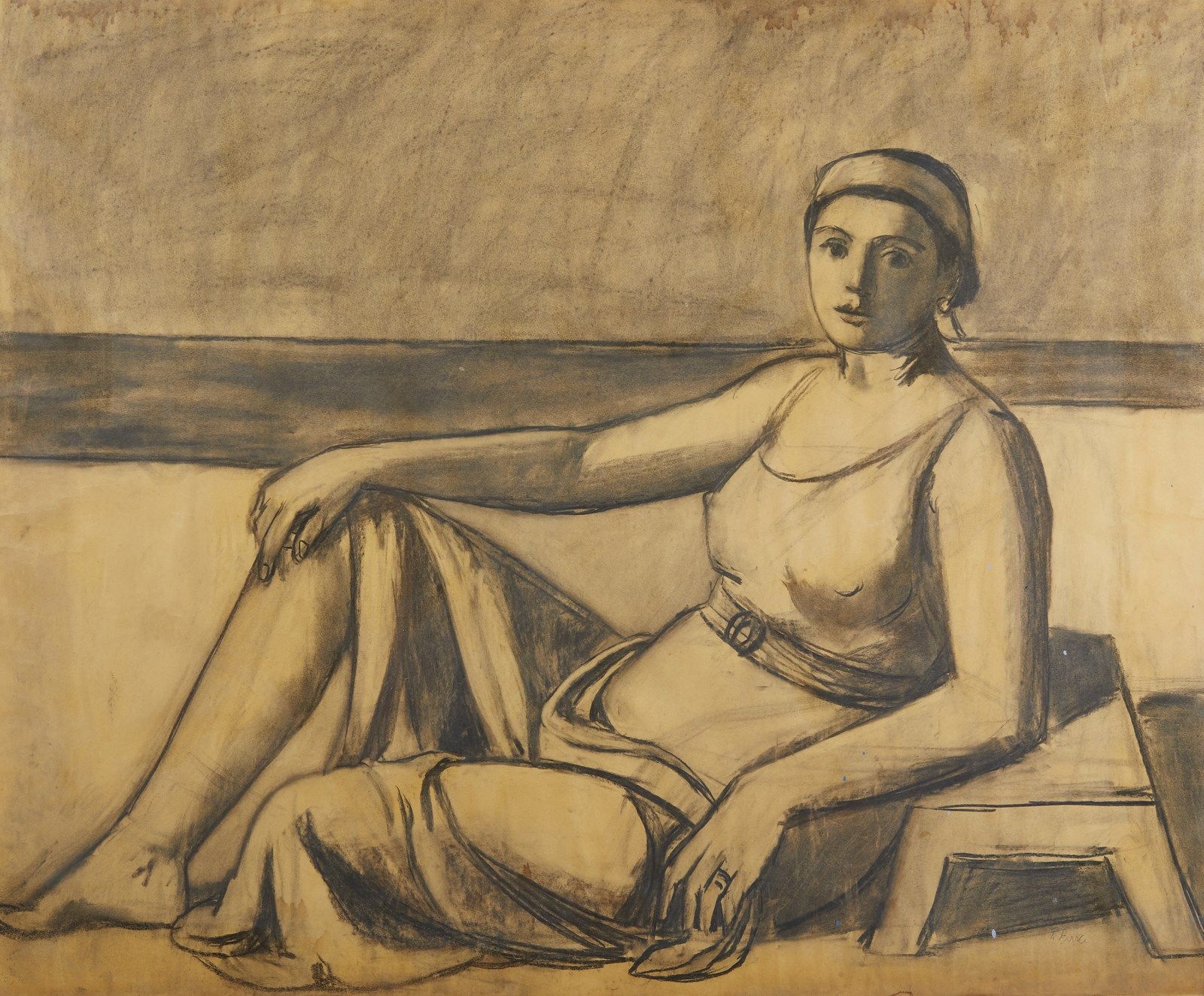 BORRA POMPEO (1898 - 1973) Studio di figura femminile sdraiata BORRA POMPEO (189&hellip;