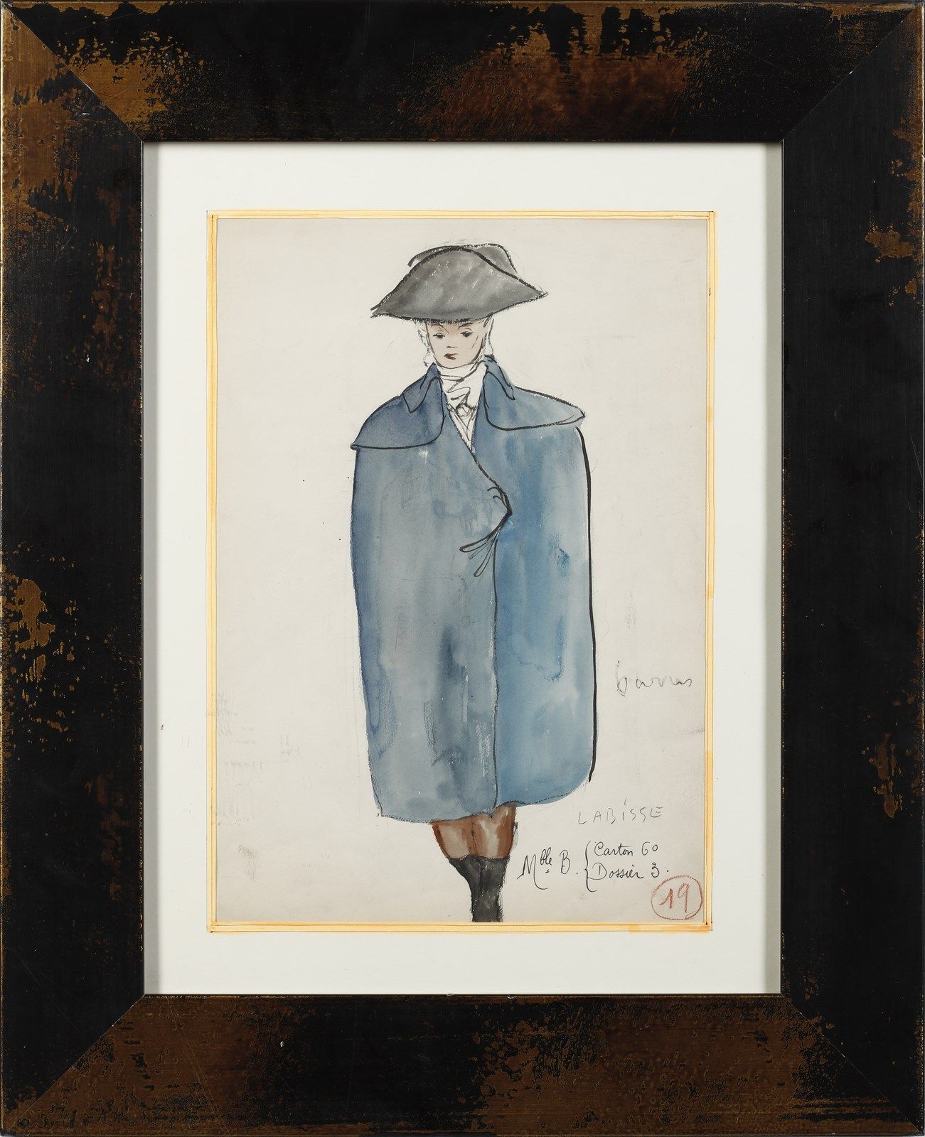 LABISSE FELIX (1905 - 1982) Homme à la cape bleu. LABISSE FELIX (1905 - 1982). H&hellip;