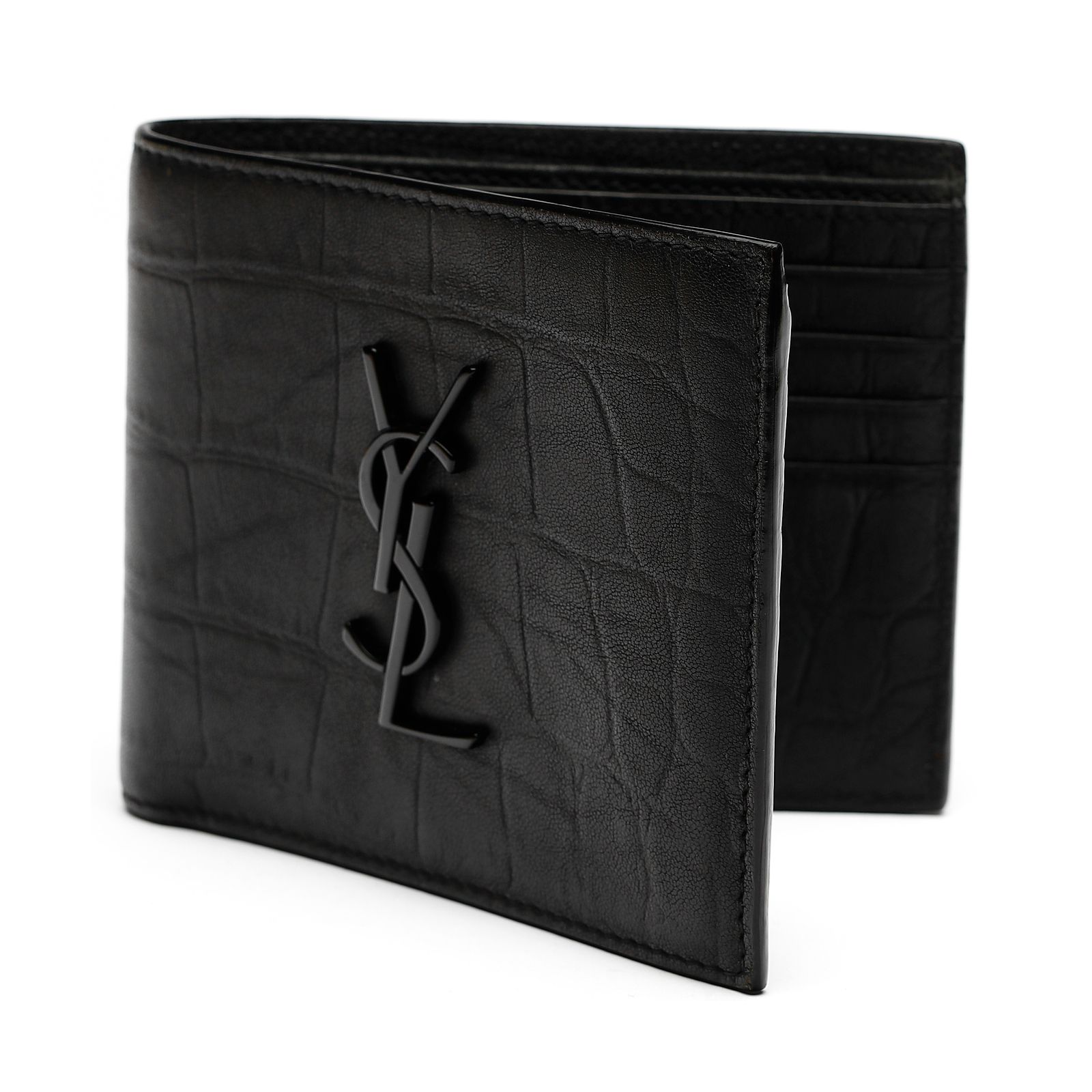 SAINT LAURENT YVES SAINT LAURENT YVES. Black leather wallet.. Internal card comp&hellip;