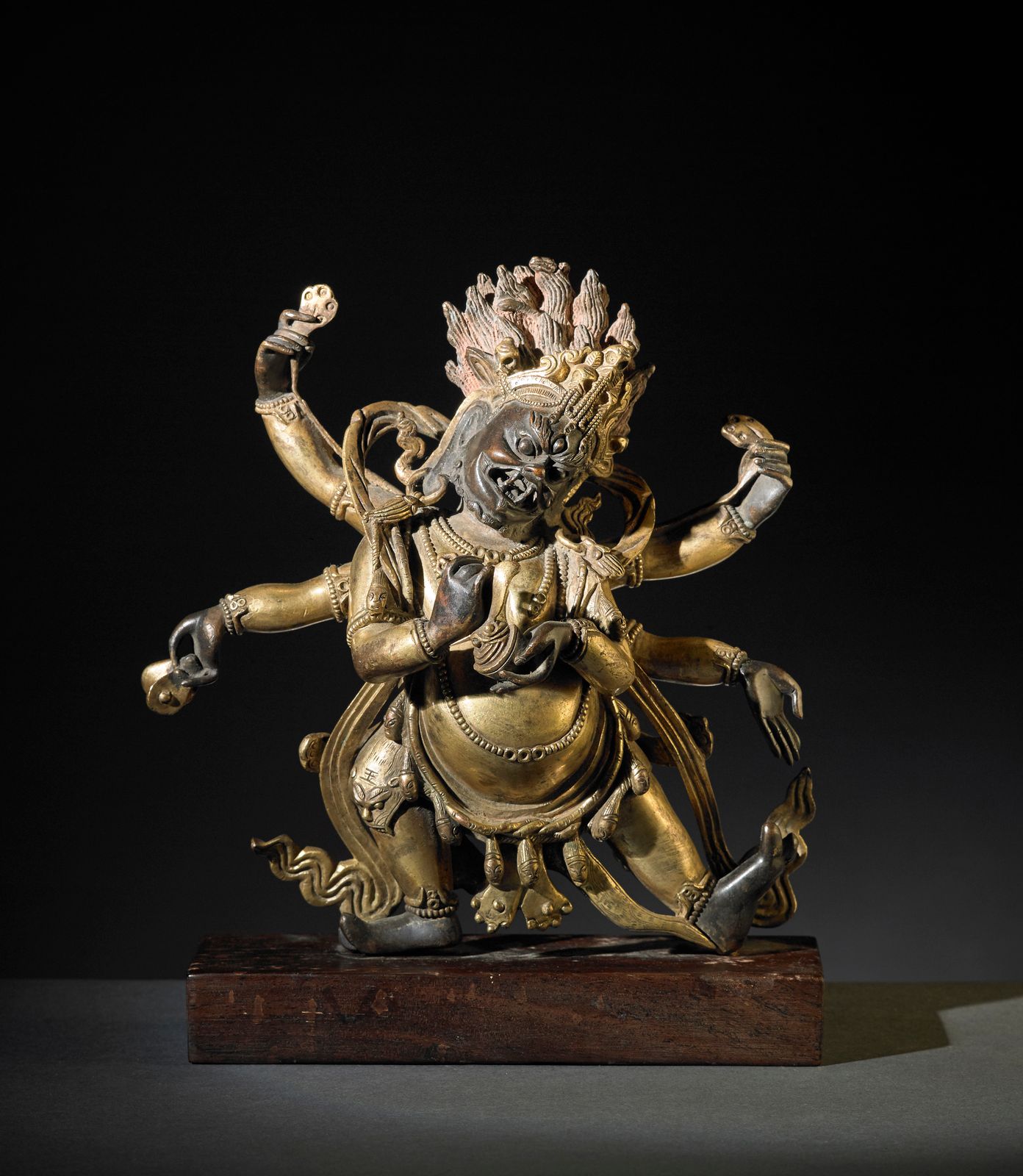 Himalayan Art A gilt bronze figure of a wrathful deity 喜马拉雅艺术。鎏金青铜忿怒神像 西藏，清，19世纪&hellip;