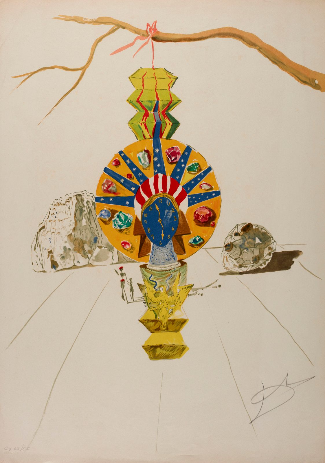 DALI' SALVADOR (1904 - 1989) DALI' SALVADOR (1904 - 1989) 来自时间文件夹。美国时钟。1976.石版画。&hellip;