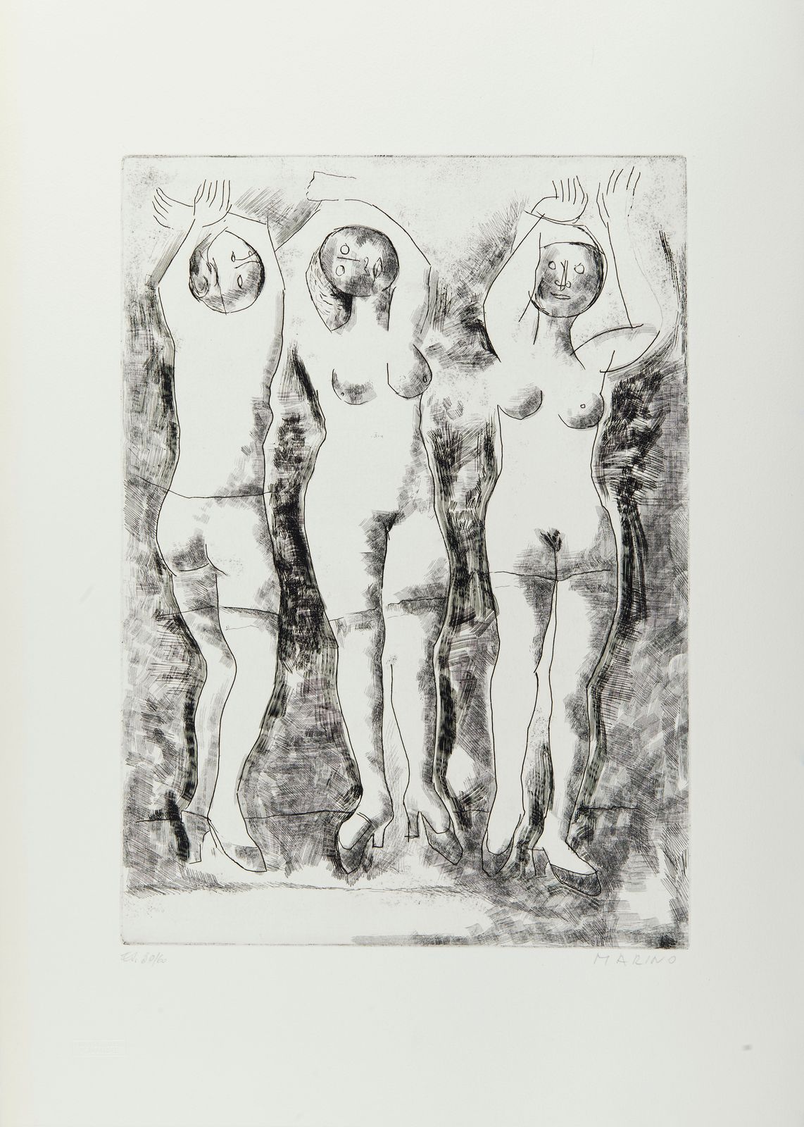 MARINI MARINO (1901 - 1980) MARINI MARINO (1901 - 1980) 三支舞。1968.蚀刻画。Cm 70x50。30&hellip;