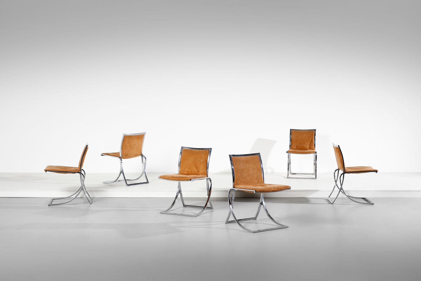 ASTI SERGIO (n. 1926) ASTI SERGIO (n. 1926). Six chaises pour Mobilier. 1970s.. &hellip;