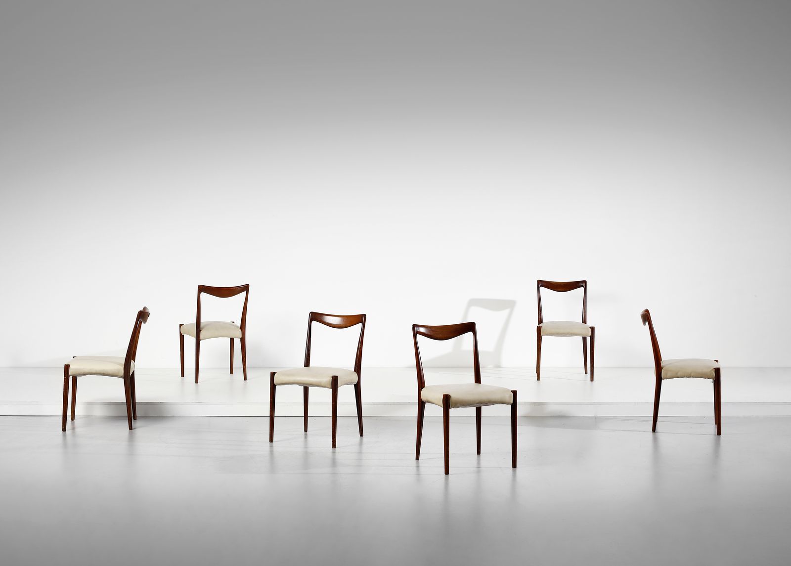 DASSI MOBILI MODERNI DASSI MOBILI MODERNI. Six chairs. 1960s.. Cm 47,00 x 81,00 &hellip;