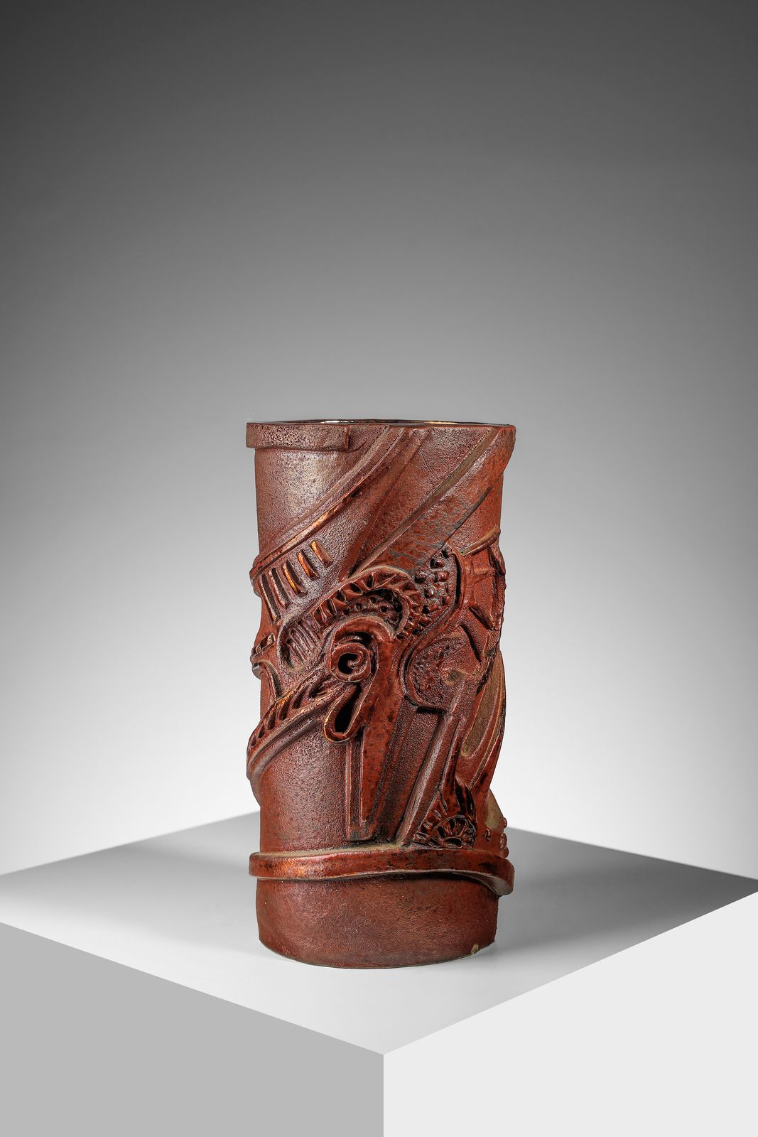 ASSETTO FRANCO (1911 - 1991) ASSETTO FRANCO (1911 - 1991) Vase cylindrique décor&hellip;