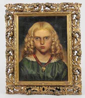 Deutscher Maler des 19. Jhd. Gemälde, Öl auf Leinwand, Portrait eines jungen Mäd&hellip;