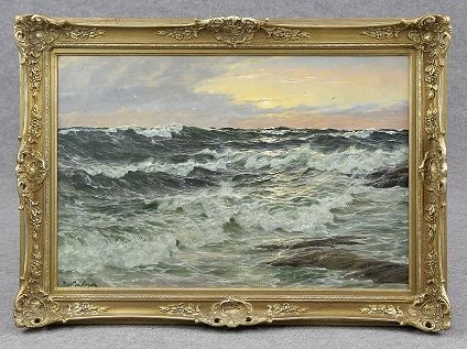 Kalckreuth, Patrick von (Kiel 1898 - 1975 Starnberg) 油画《Anrollende See》，布面油画，左下角&hellip;