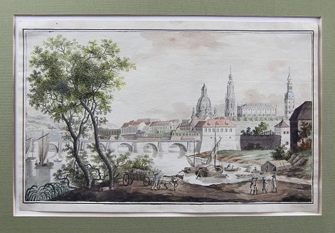 Sprinck, Christian Friedrich (Dresden 1769 - 1831 Dresden) attr. 图画，手工纸上的铅上水彩，德累&hellip;