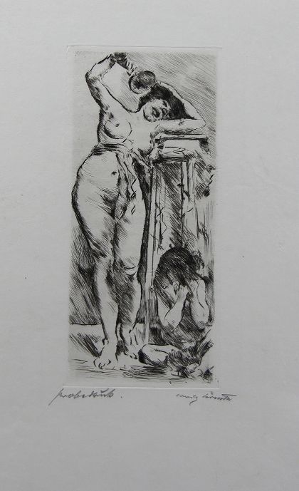 Corinth, Lovis (Tapiau / Ostpreußen 1858 - 1925 Zandvoort) Gravure "Die Bacchant&hellip;