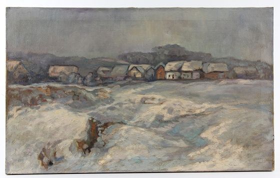 Ubbelohde, Otto (Marburg 1867 - 1922 Goßfelden/Lahntal) 画作 "Goßfelden im Winter"&hellip;