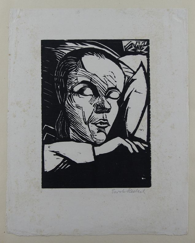 Heckel, Erich (Döbeln 1883 - 1970 Radolfzell) Holzschnitt auf Japan "Schlafende"&hellip;
