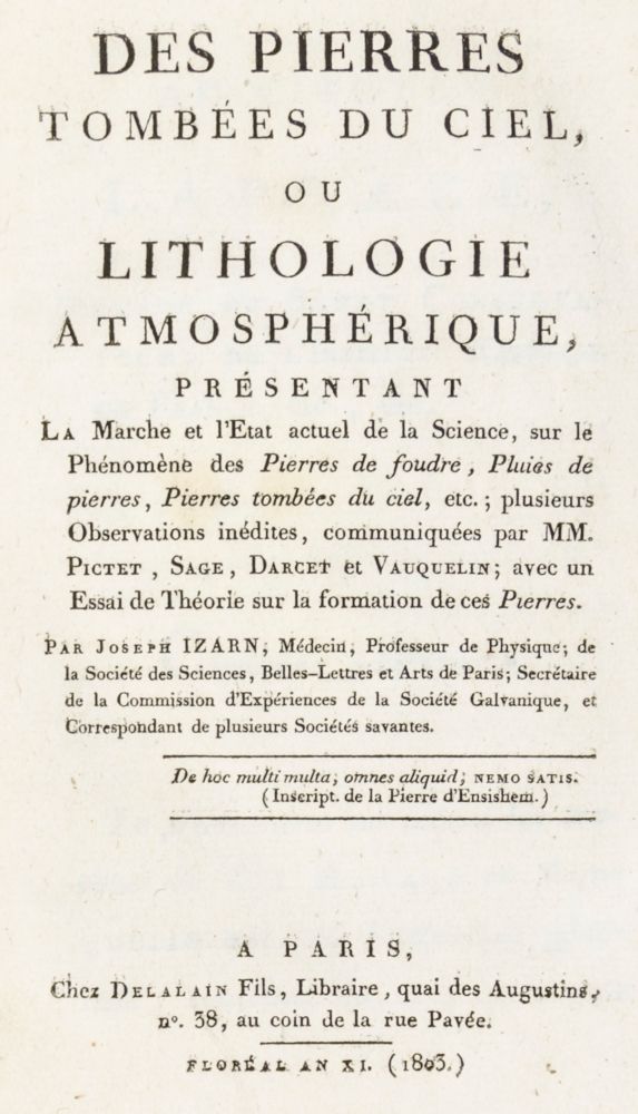 Astronomie - - Izarn, Joseph. Des Astronomy - - Izarn, Joseph. Des Pierres tombé&hellip;