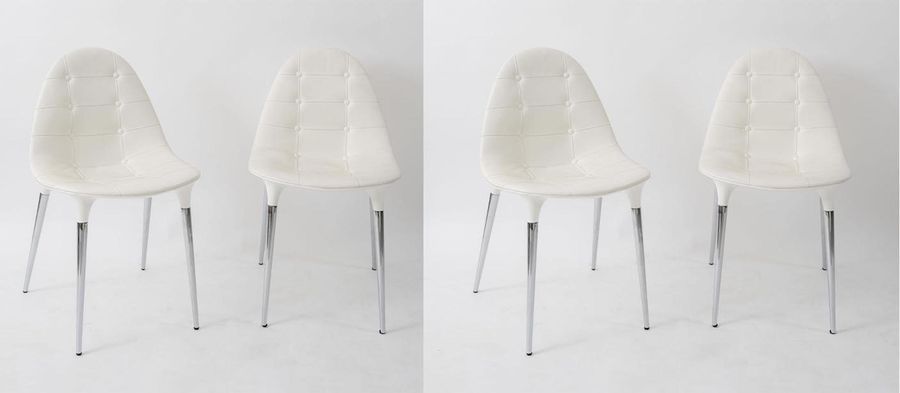 Null PHILLIPE STARCK Cuatro sillones pequeños de acero cromado, nylon pulido y t&hellip;