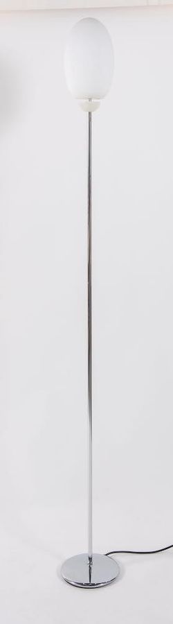 Null ACHILLE CASTIGLIONI Floor lamp in chromed metal with glass shade model 'Bre&hellip;