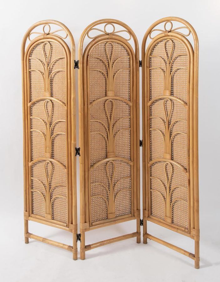 Null Bamboo screen. Made in Italy, ca. 1960. Cm 170x147x3.