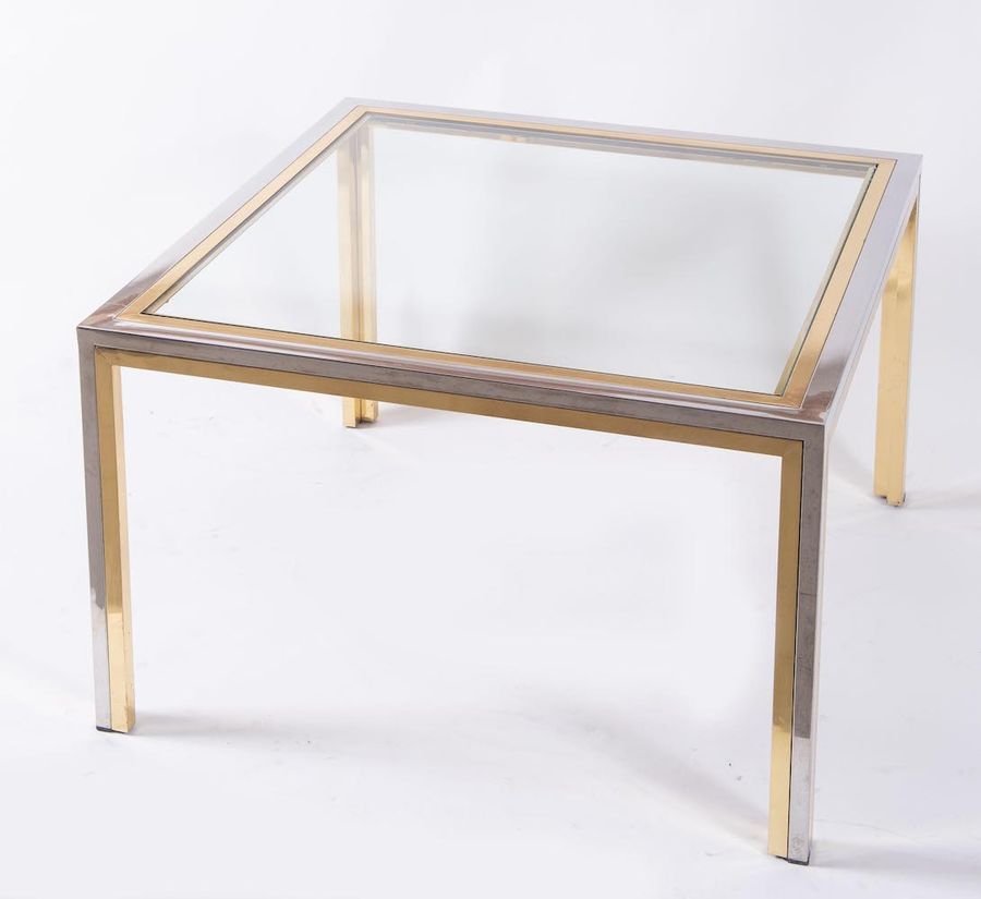 Null Coffee table in brass and chrome-plated metal with glass top. Made in Italy&hellip;