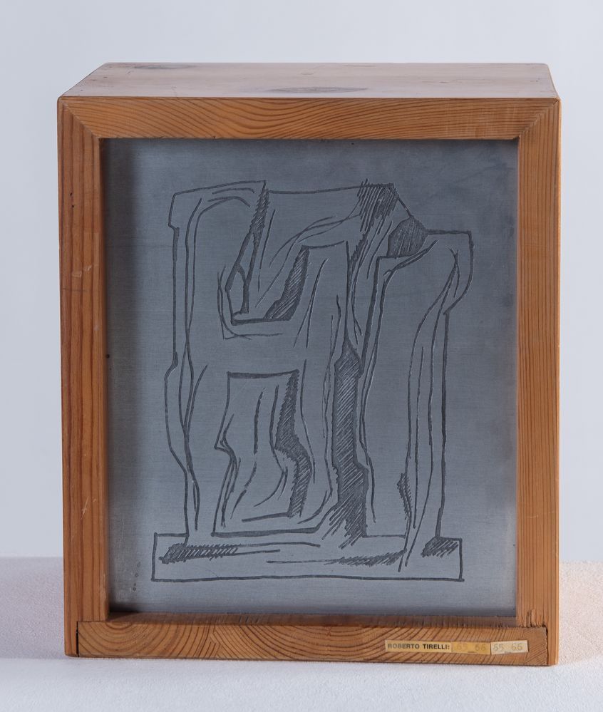 Null ROBERTO TIRELLI (Bologna 1938) "无题", 1965 - 66.木头和金属板的雕塑和组装。Cm 25x22x16。作品在&hellip;